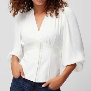 White House Black Market White Blouse